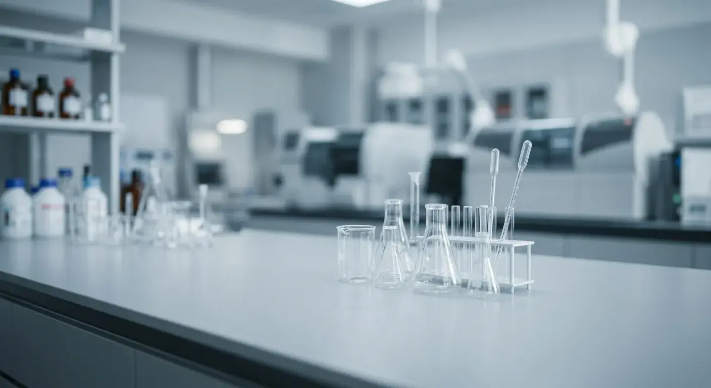 Pathology laboratory with microscopes and lab equipment