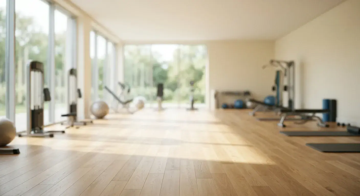 Physiotherapy clinic with electrotherapy equipment and treatment tables